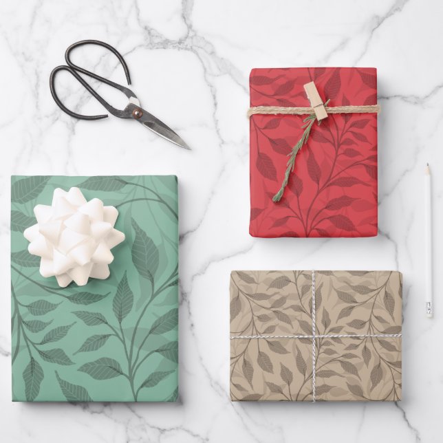 Flujo de hojas danzantes diseño oliage delgado (Anverso)