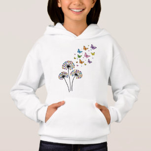 Flujo de mariposas de diente de león