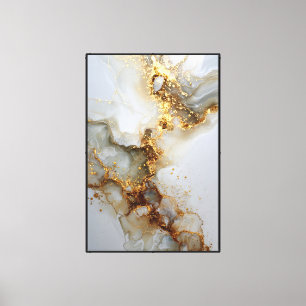 Flujo de mármol con venas doradas: arte de pared a
