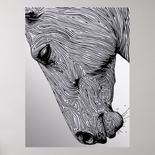 Flujo del Caballo de Arte de Línea Minimalista Sal