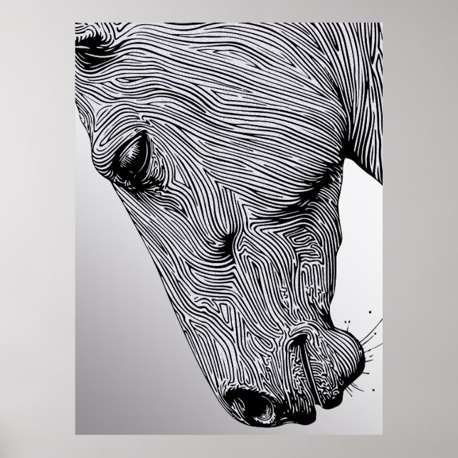 Flujo del salvaje caballo de arte de la línea Mini (Frente)