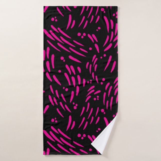 Flujo en magenta y negro (Toalla de baño)