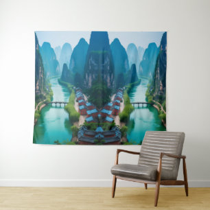 Flujo Esmeralda: Tapiz Escenario del Muro del Río