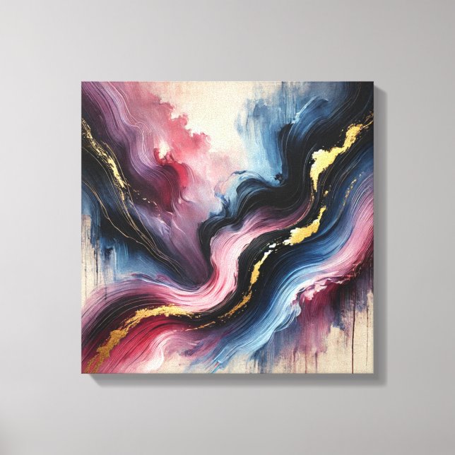 Flujo Etéreo – Impresión en lienzo de arte abstrac (Anverso)