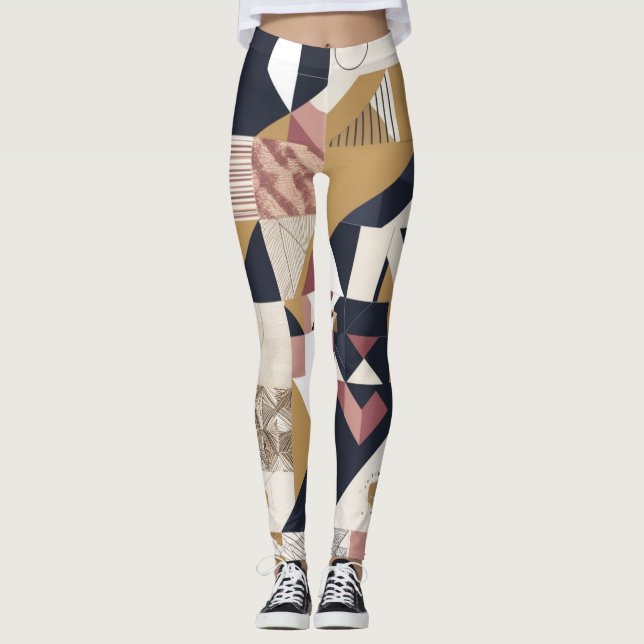 Flujo Geométrico: Diseño de Leggings de Elegancia  (Anverso)