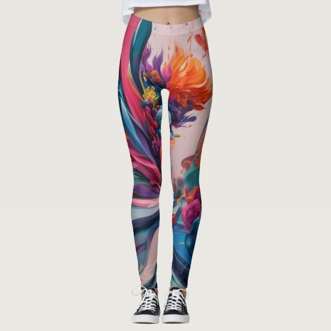 Flujo sofisticado: Leggings de patrones generados  (Anverso)