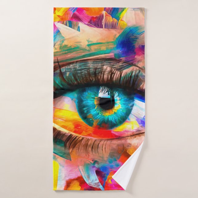 "Fluorite" - pintura al óleo. Imagen abstracta con (Toalla de baño)