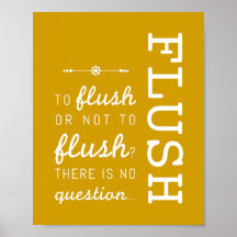 Flush | Reglas del cuarto de baño Poster Arte Impr