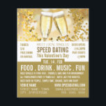 Flutes de champagne, publicidad de eventos de cita<br><div class="desc">Champán flauta,  evento de citas rápidas,  volante publicitario por la tienda de tarjetas de visita.</div>