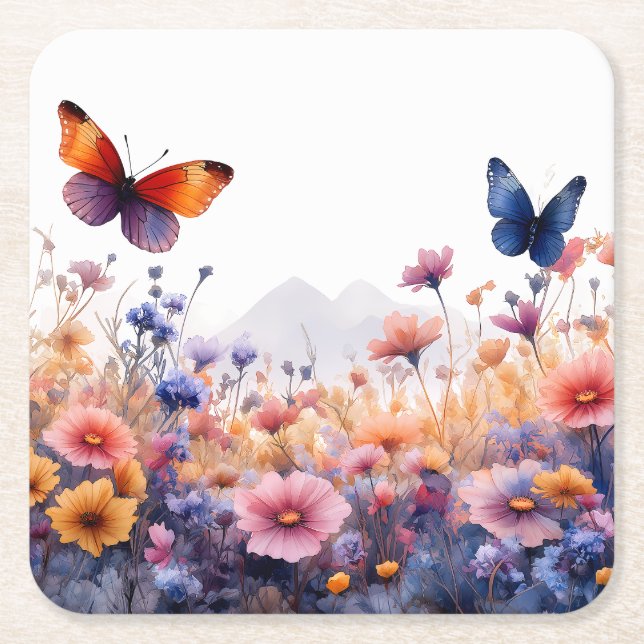 "Flutter & Bloom” Posavasos de Papel  (Anverso)