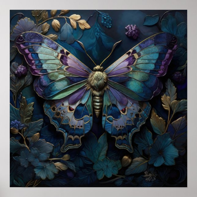 Flutter encantado - Arte digital de mariposa (Frente)