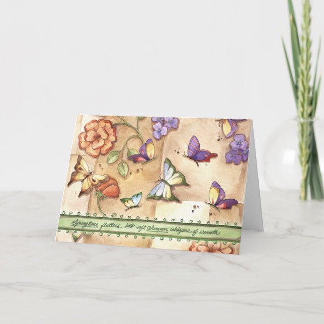 Flutters de primavera - Tarjeta de saludo (Anverso)