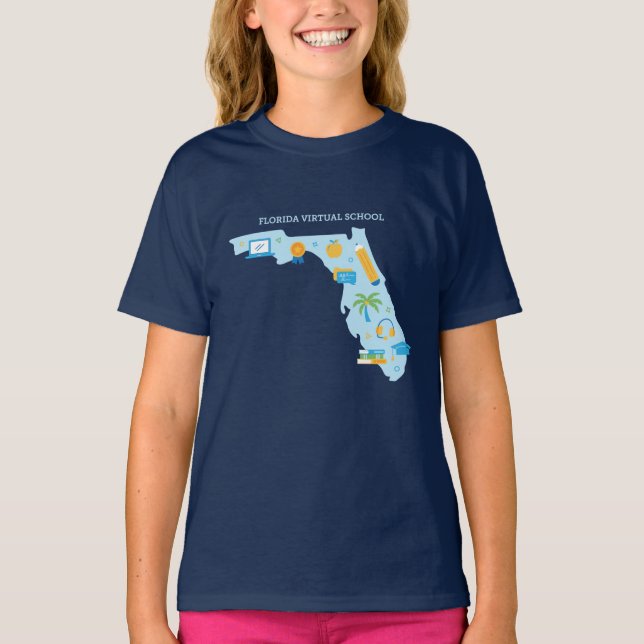 FLVS, camiseta de la Florida juvenil (marina) (Anverso)