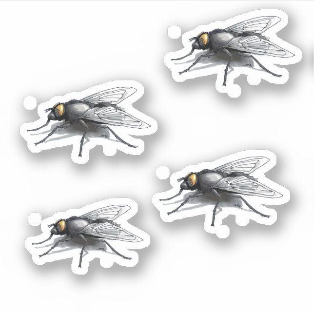 Fly Buddy 4 pequeños pegatinas de contorno (Anverso)