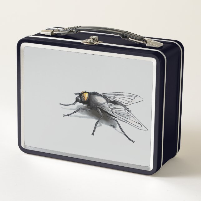 Fly Buddy caja de almuerzo negra y gris (Anverso)
