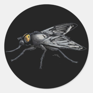 Fly Buddy negro grandes pegatinas redondos