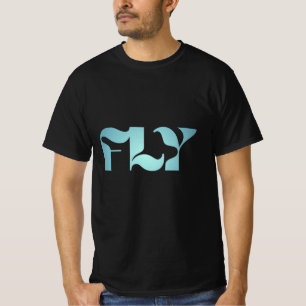 FLY - Camiseta Gráfica de Tipografía Minimalista M