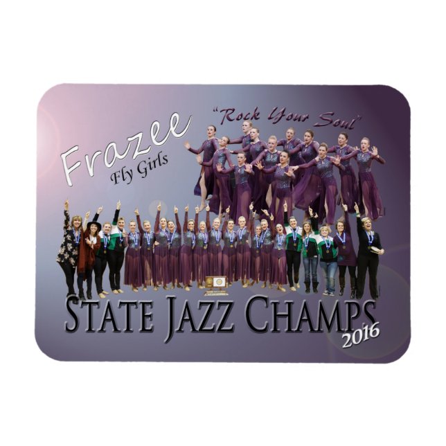 Fly Chicas State Jazz Champions 3x4" imán fotográf (Horizontal)