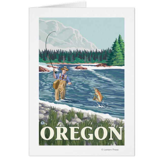 Fly Fisherman, Poster de Viajes de Viaje (Frente)