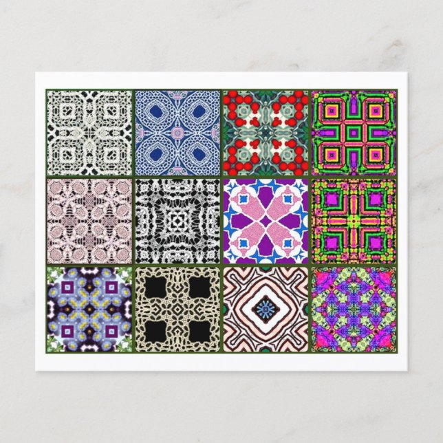 Flyer 12 baldosas de té diferentes - plegado de origami (Frente)