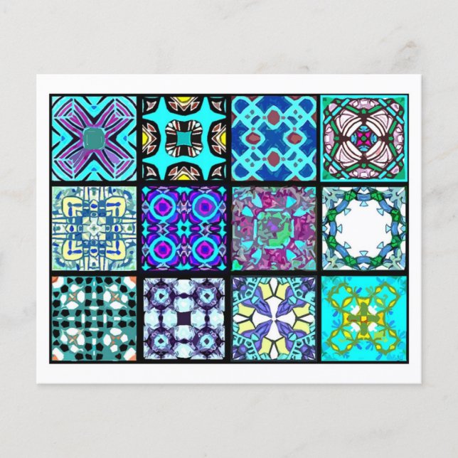 Flyer 12 baldosas de té diferentes - plegado de origami (Frente)
