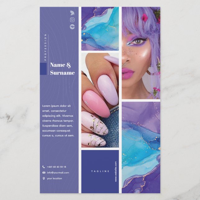 Flyer 14 cm x 21,6 cm Beauté & Nail art (Frente)