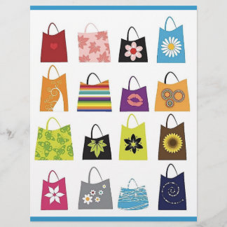Flyer 16 bolsas de compras de vectores gratuitas