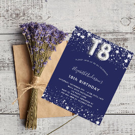 Flyer 18 años invitación al presupuesto azul marino de p