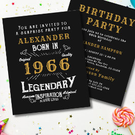 Flyer 1966 Budget 60th Birthday Invitation Legend