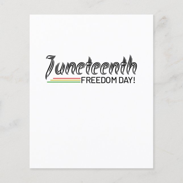 Flyer 19 de junio, Libertad para los afroamericanos. (Frente)