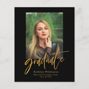 Flyer 2023 Elegant Gold 5 Photo Grad Invitation