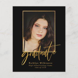 Flyer 2023 Elegante invitación para graduación Gold Scri