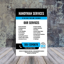 Flyer 24/7 Handyman & Plumbing Services BLUE NEGRO