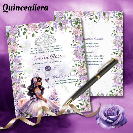 Flyer 25 Púrpura Lilac Quinceanera Vestir Wisteria Flora