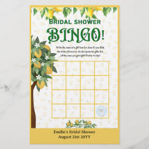 Flyer 25 x Lemon Bridal Shower Games BINGO y GUESS WHO