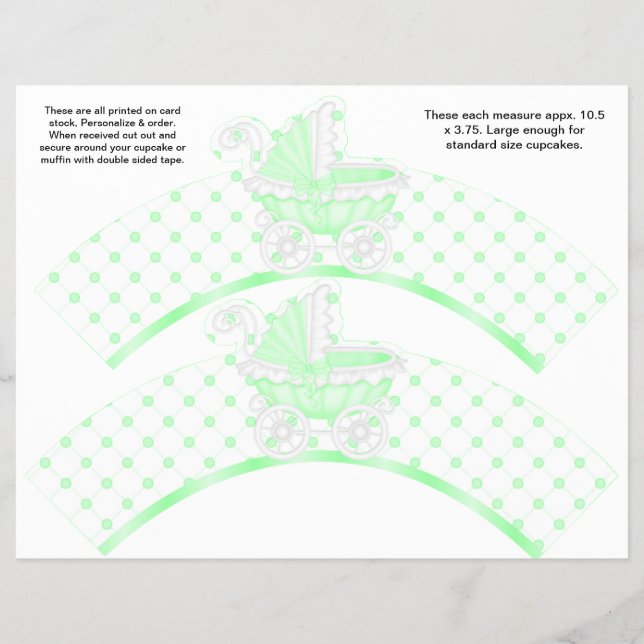 Flyer 2 Bebé de Carrito Verde Personaliza los Envolturas (Frente)