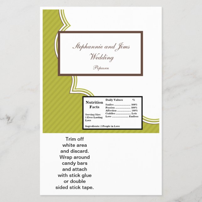 Flyer 2 El gran bar del Hershey Wrapper Green y Brown (Frente)