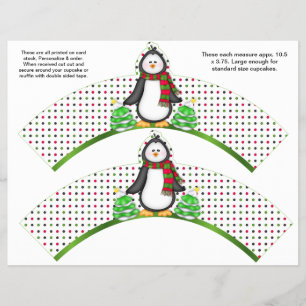 Flyer 2 envolturas personalizadas de magüi de pingüino d