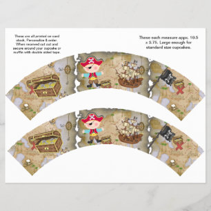 Flyer 2 envolturas personalizadas para cupcakes con tema