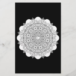 Flyer 2 espeluznantes esqueletos de Halloween Mandala Co