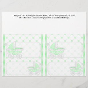 Flyer 2 Favor de Baby Shower Verde Personalizado Envoltu