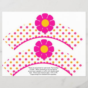 Flyer 2 Flores Retro Cumpleaños Personalizadas Envoltura