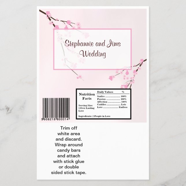 Flyer 2 Hershey's Large Bar Wrapper Pink Cherry Blossom (Frente)