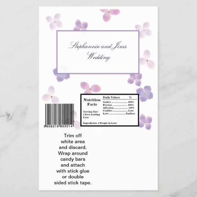 Flyer 2 Hershey's Large Bar Wrapper Purple Hydrangea (Frente)