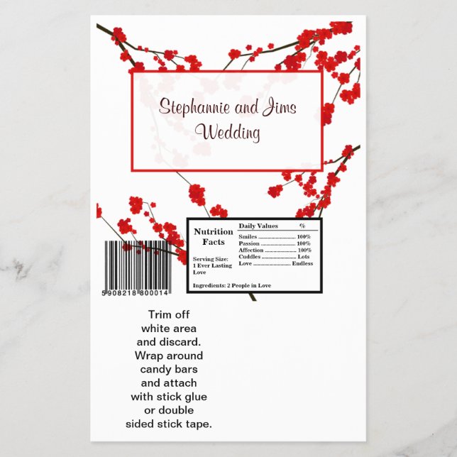 Flyer 2 Hershey's Large Bar Wrapper Red Cherry Blossom (Frente)