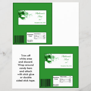 Flyer 2 Hershey's Large Bar Wrapper Sweet 16 Green