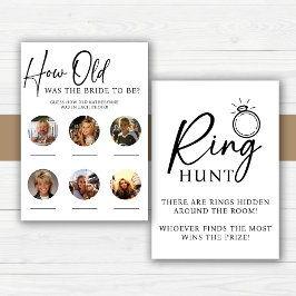 Flyer 2 juegos de Fiesta de ducha de novia de diferentes