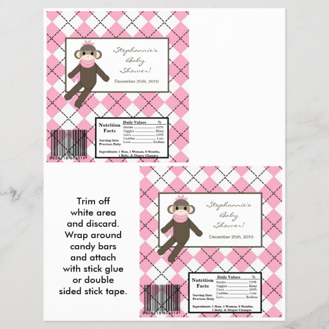 Flyer 2 Mono de pavo rosado envuelto en un gran bar de H (Frente)