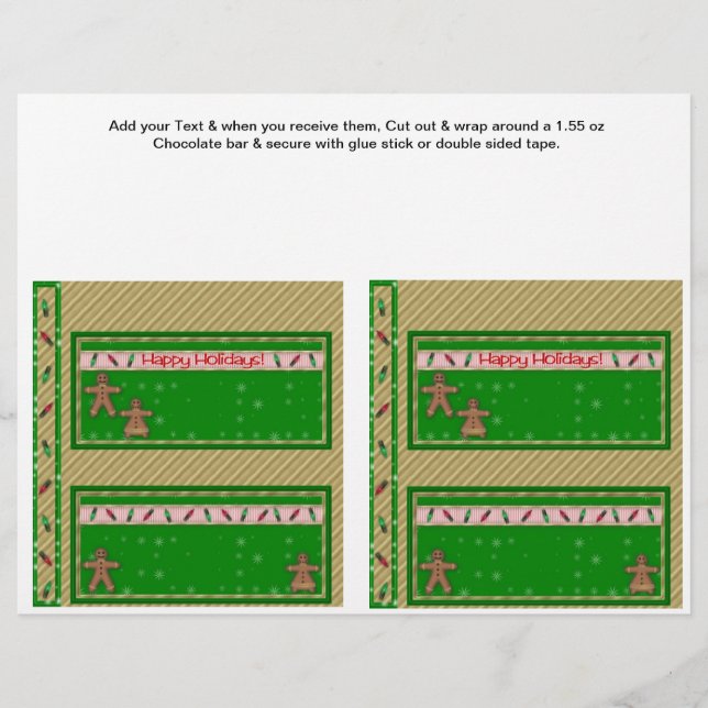 Flyer 2 Navidades Personalizado de vacaciones Candy Bar  (Frente)