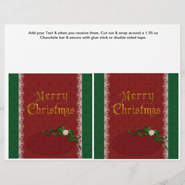 Flyer 2 Navidades Personalizado de vacaciones Candy Bar  (Frente)